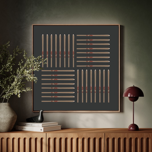 Vintage Ski Square Art Print