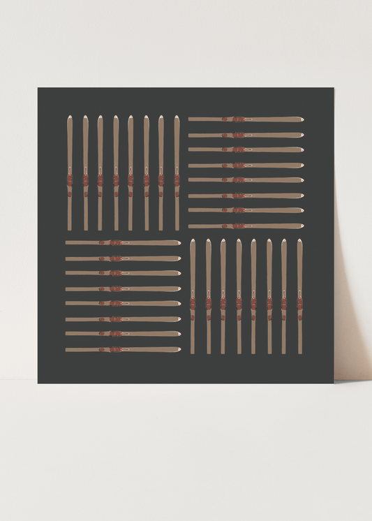 Vintage Ski Square Art Print