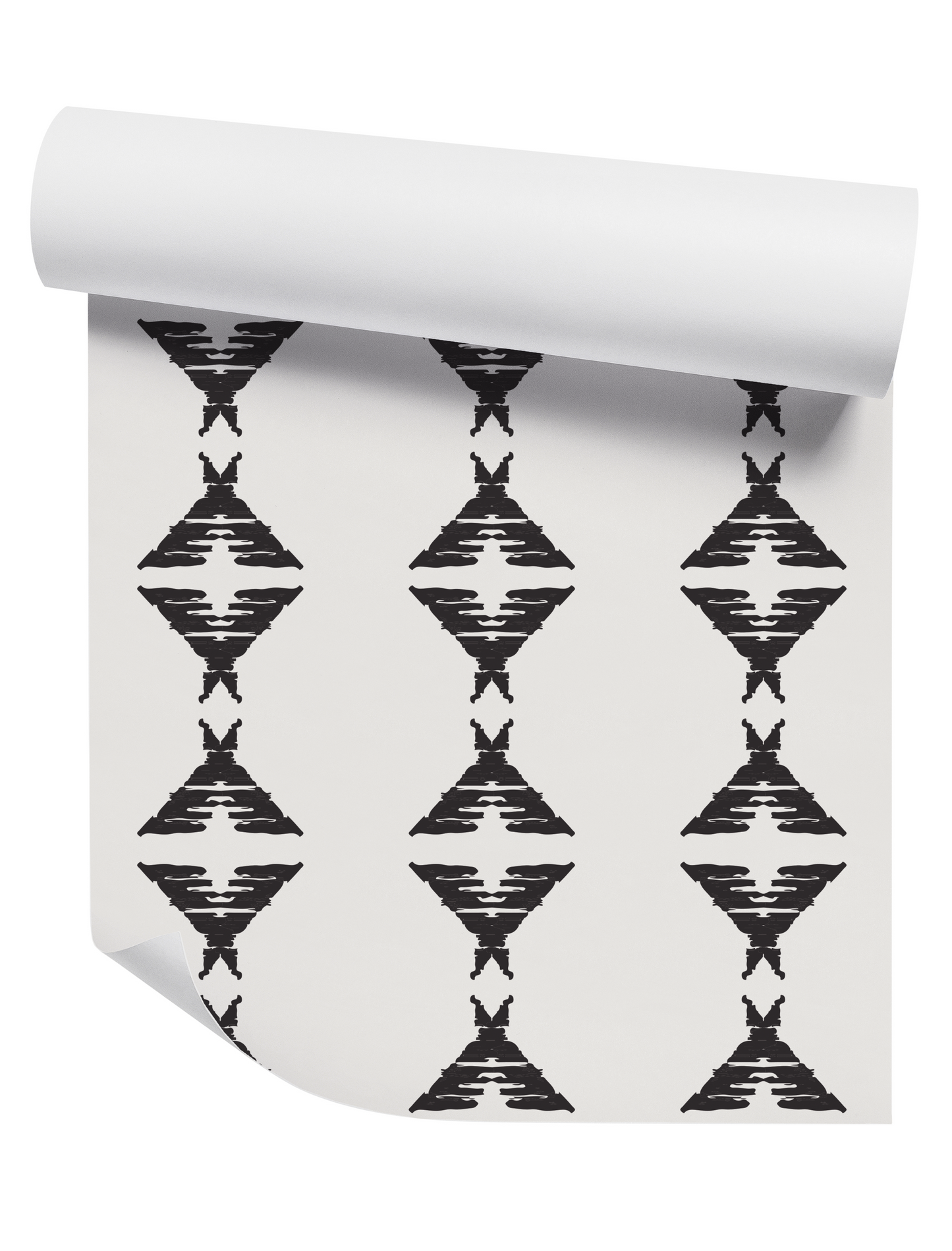 King's Diamond Stripe Black on Off White Wallpaper