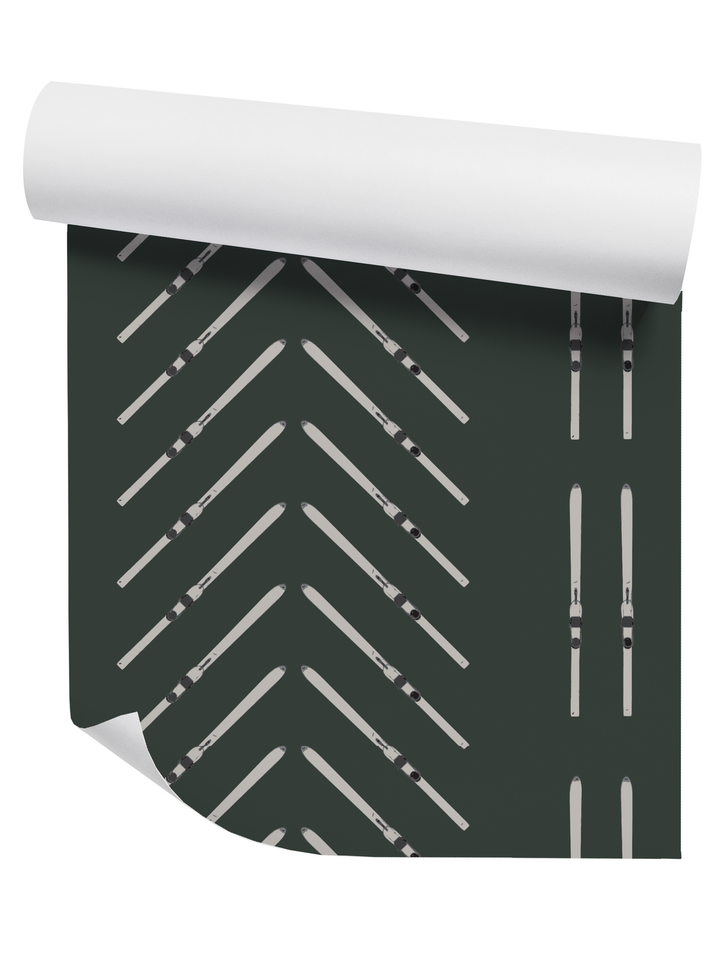 Willow + Wild Ski Chevron Olive ( Pizza French Fries ) Grasscloth Wallpaper Roll - 32" x 22'