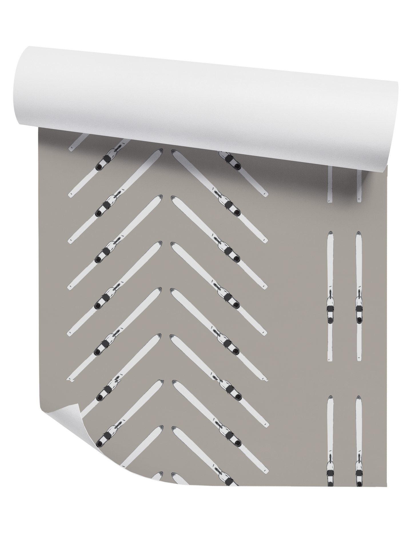 Willow + Wild Ski Chevron ( Ski Pizza French Fries ) Grasscloth Wallpaper Roll - 32" x 22'