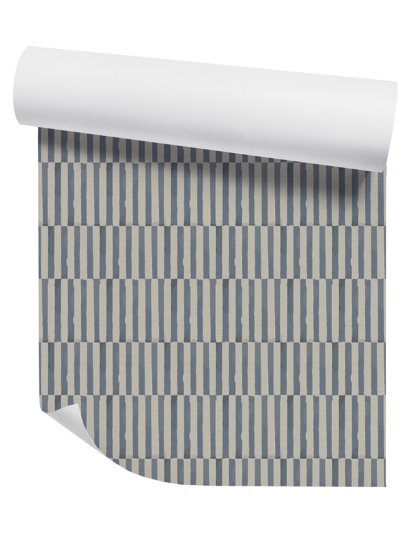 Beach Stripe LG Alternating Blue and Off White Wallpaper