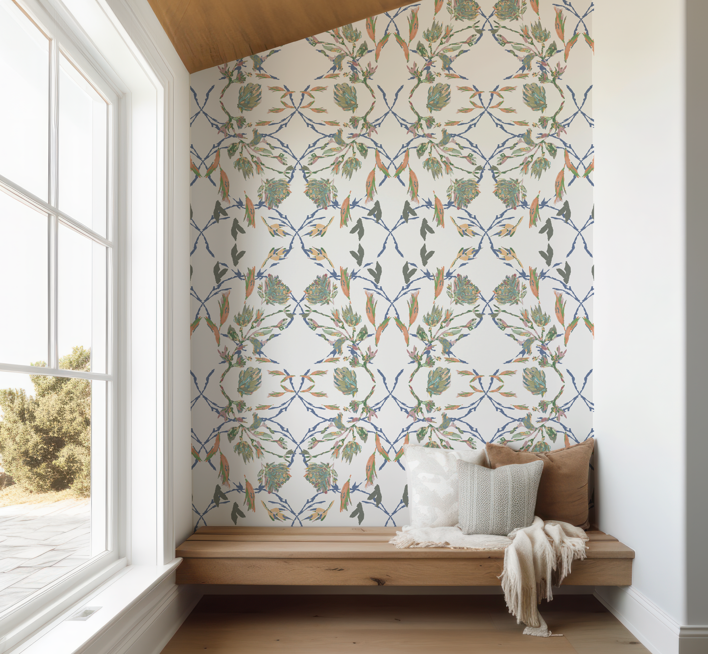 Santa Barbara Botanical On White Wallpaper