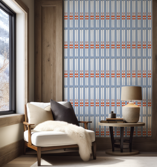 Ski Stripe on Powder Day Wallpaper
