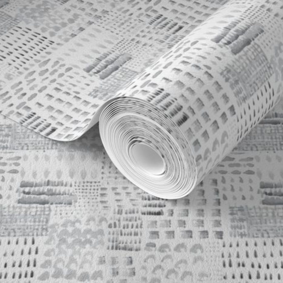 Willow + Wild Painter's Study Black and White Grasscloth Wallpaper Roll - 32" x 22'