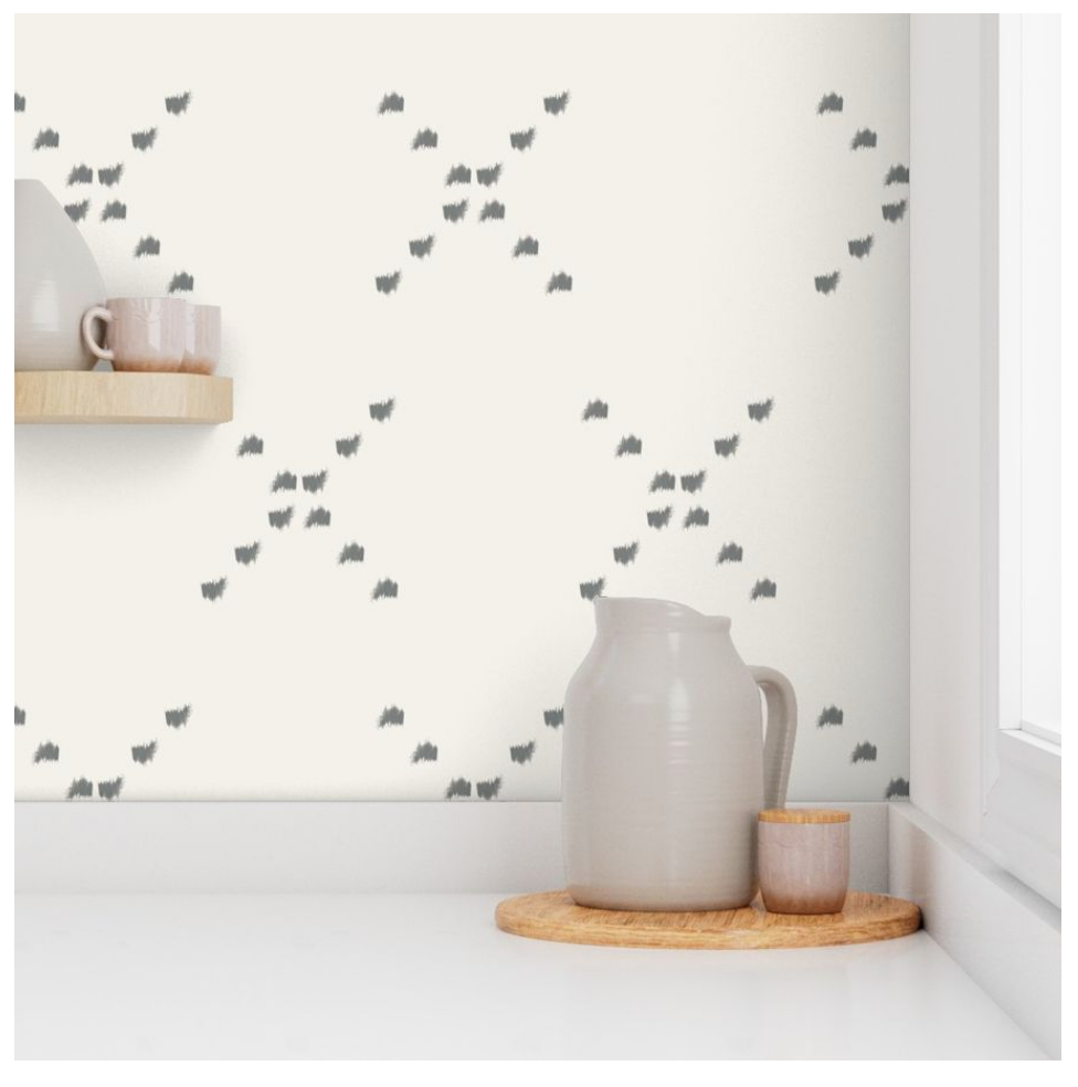 Willow + Wild Olive x on Cream Grasscloth Wallpaper Roll - 32" x 22'