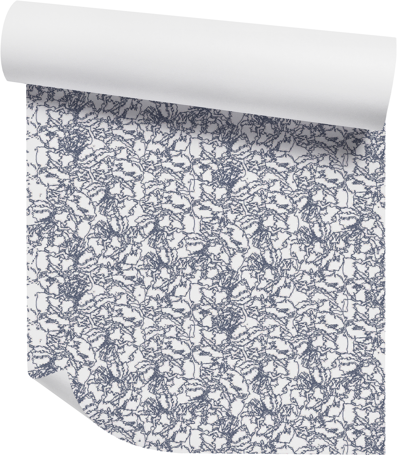 Willow + Wild Roses Outline Navy Grasscloth Wallpaper Roll - 32" x 22'