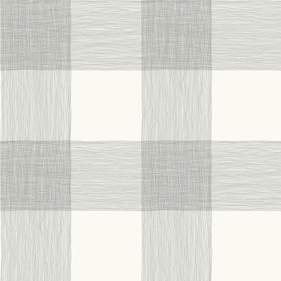 Grey and White Plaid Peel and Stick Wallpaper