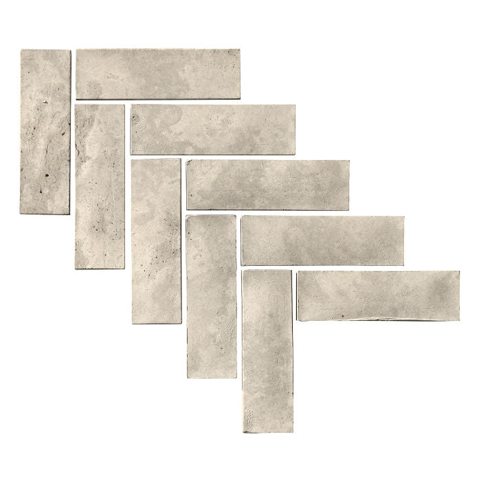 Herringbone Tile - Artillo Brick in Early Grey 2" x 8"
