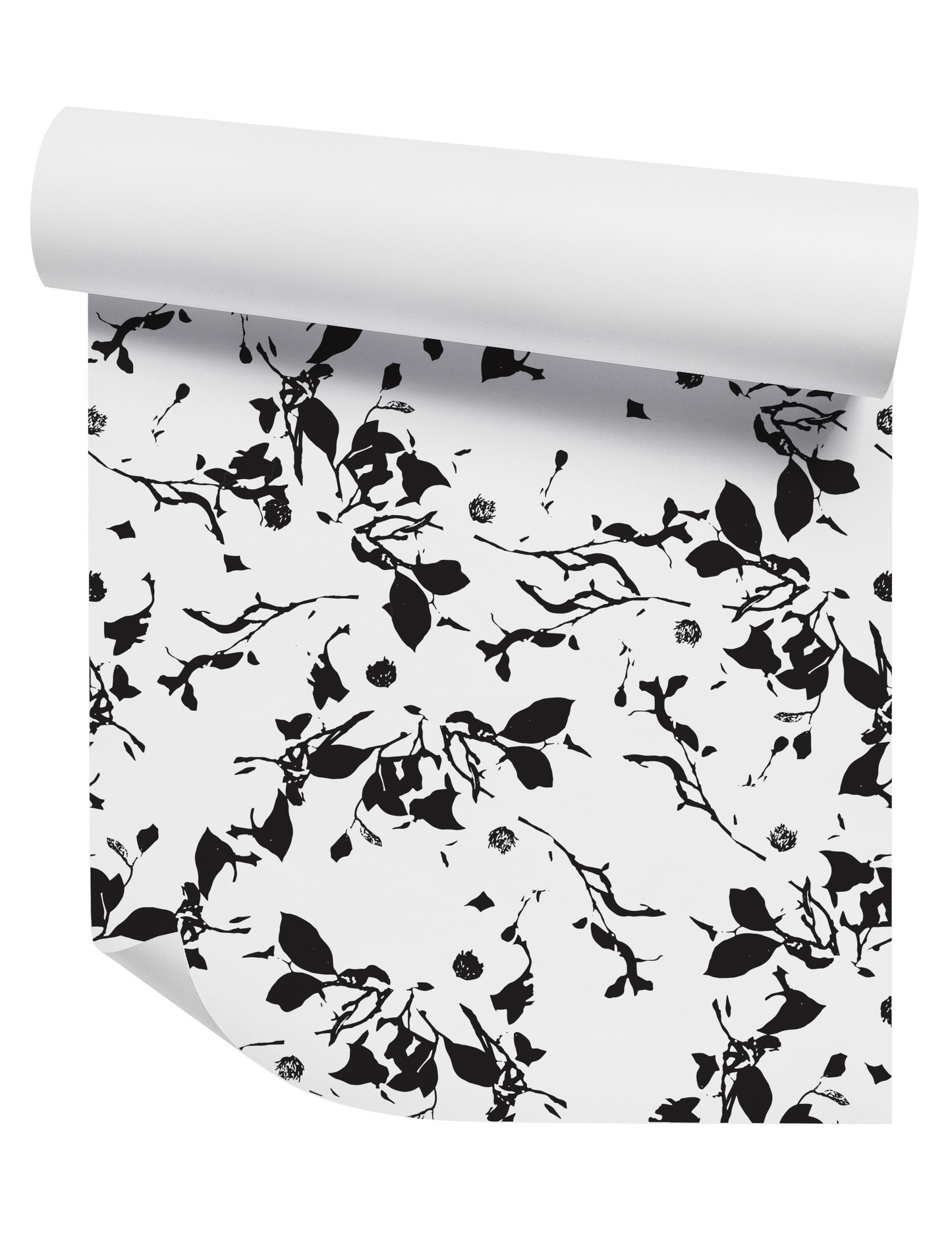 Floral Black and White Wallpaper