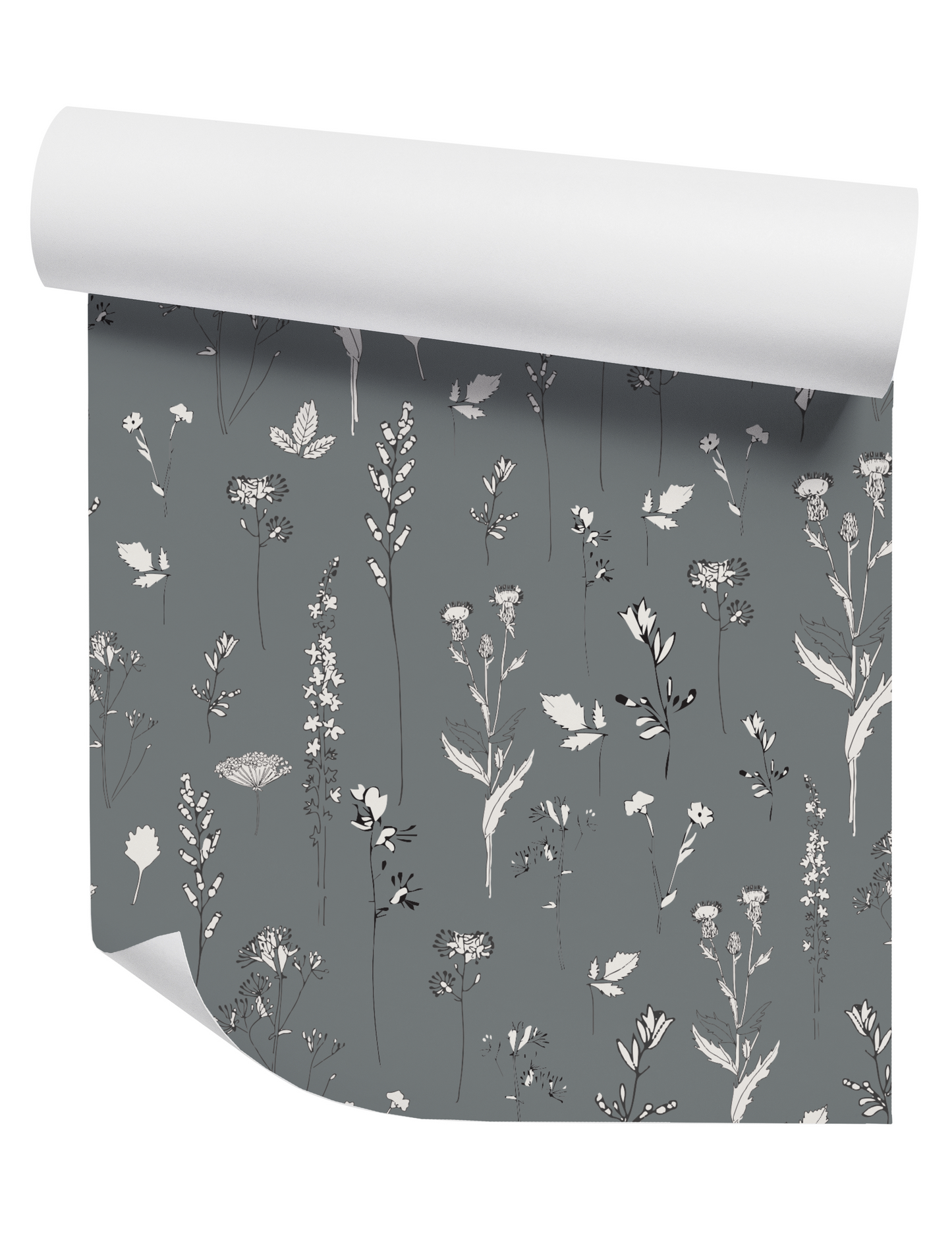 Nature Study on Slate Blue Wallpaper