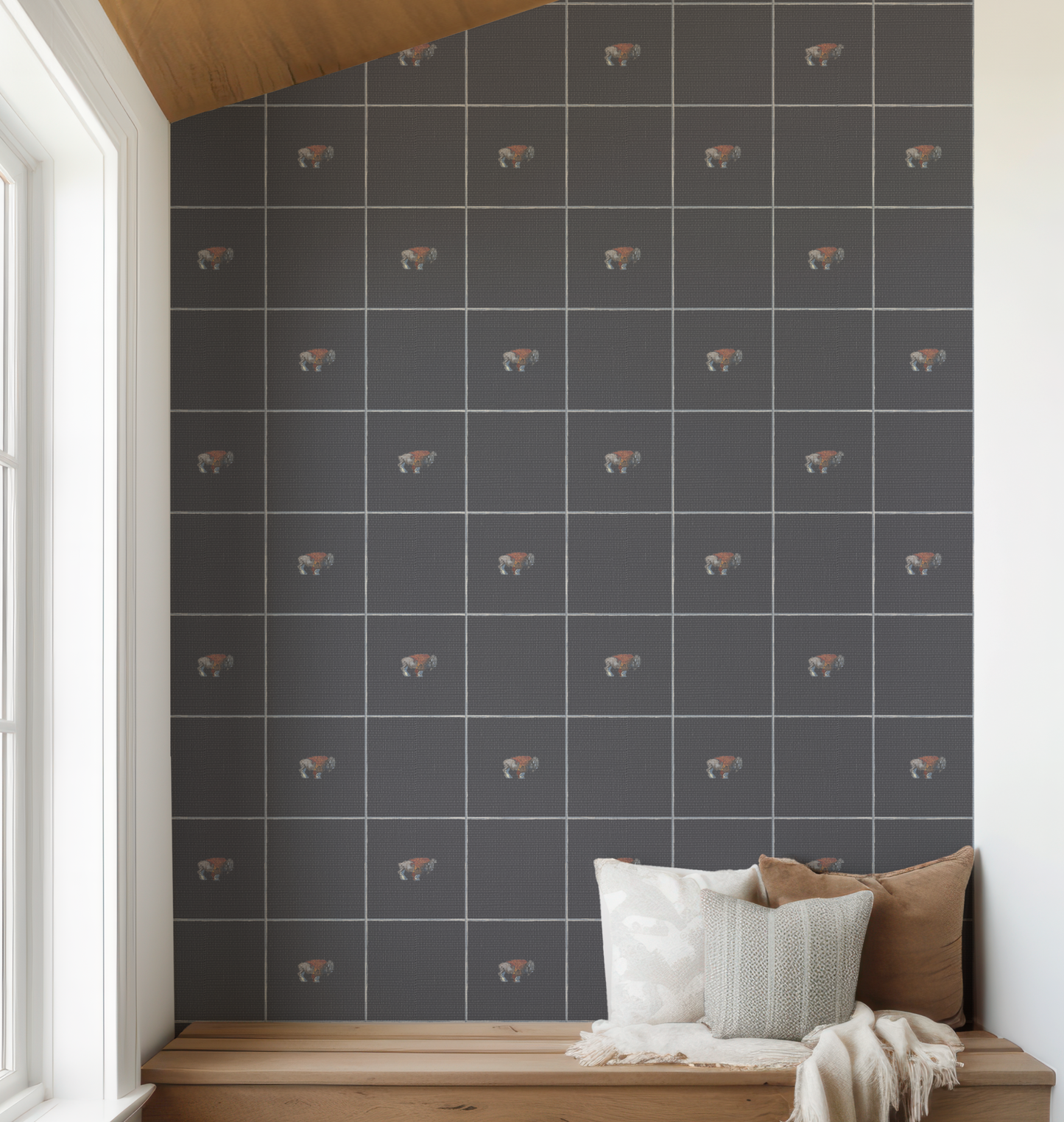 Buffalo Wallpaper on Navy Blue