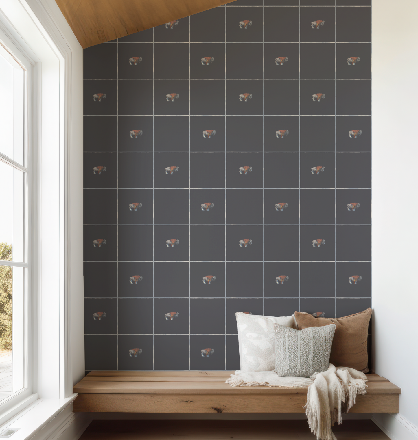 Buffalo Wallpaper on Navy Blue