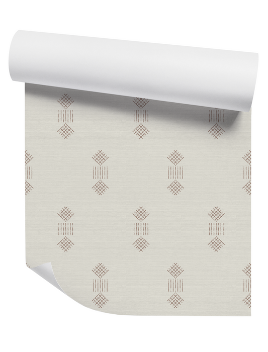 Fikka Sienna on Off White Wallpaper