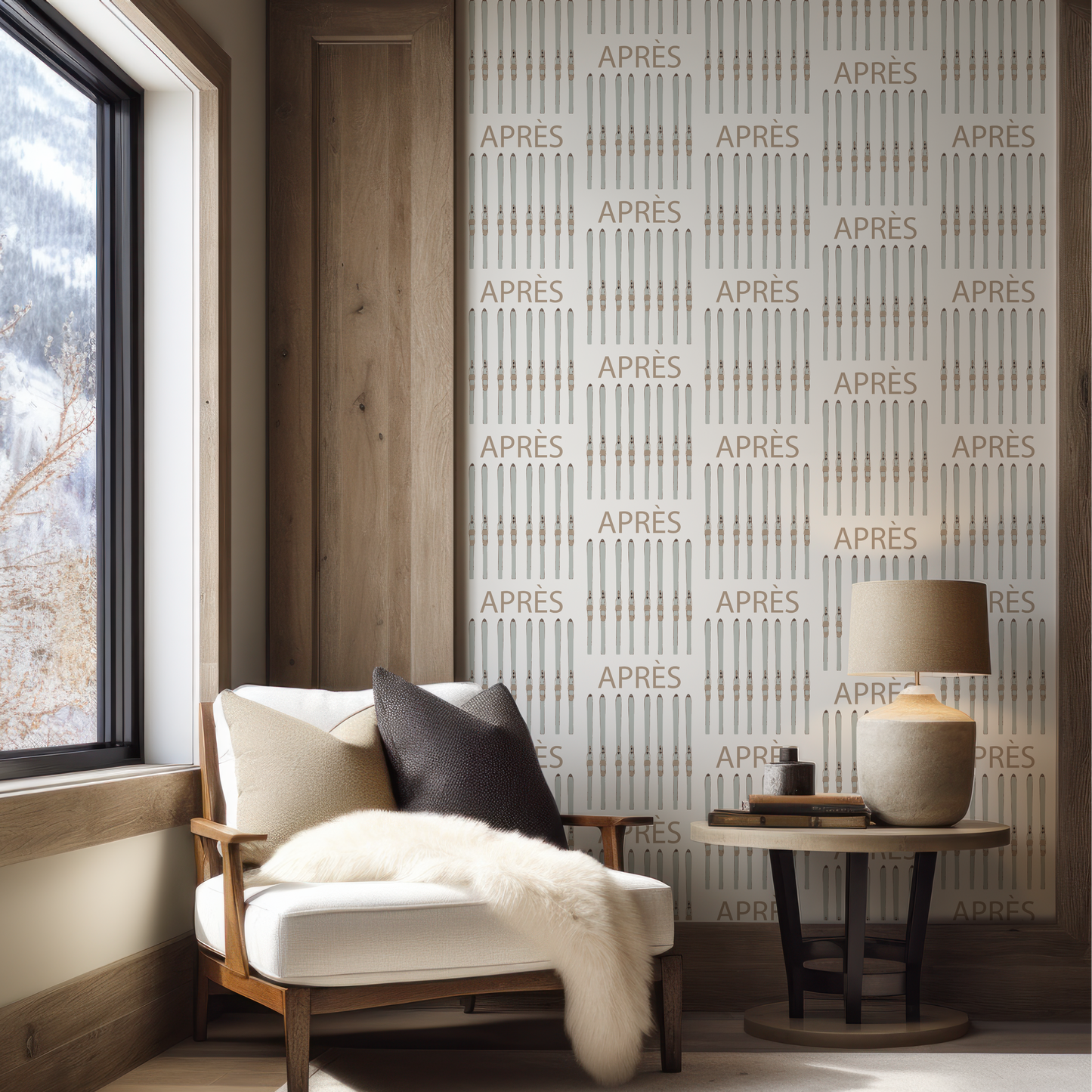 Apres Ski Grasscloth Wallpaper