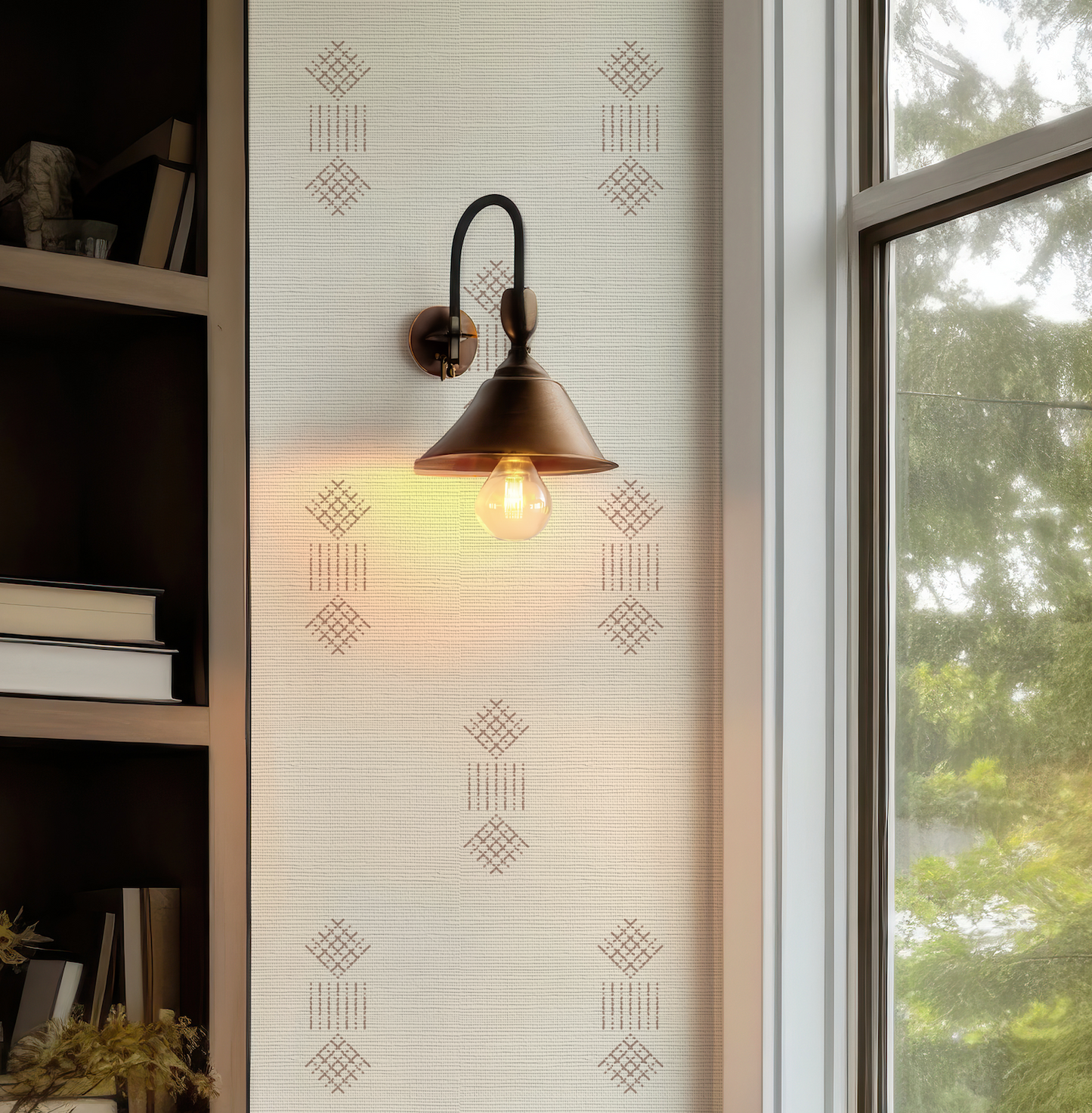 Fikka Sienna on Off White Wallpaper