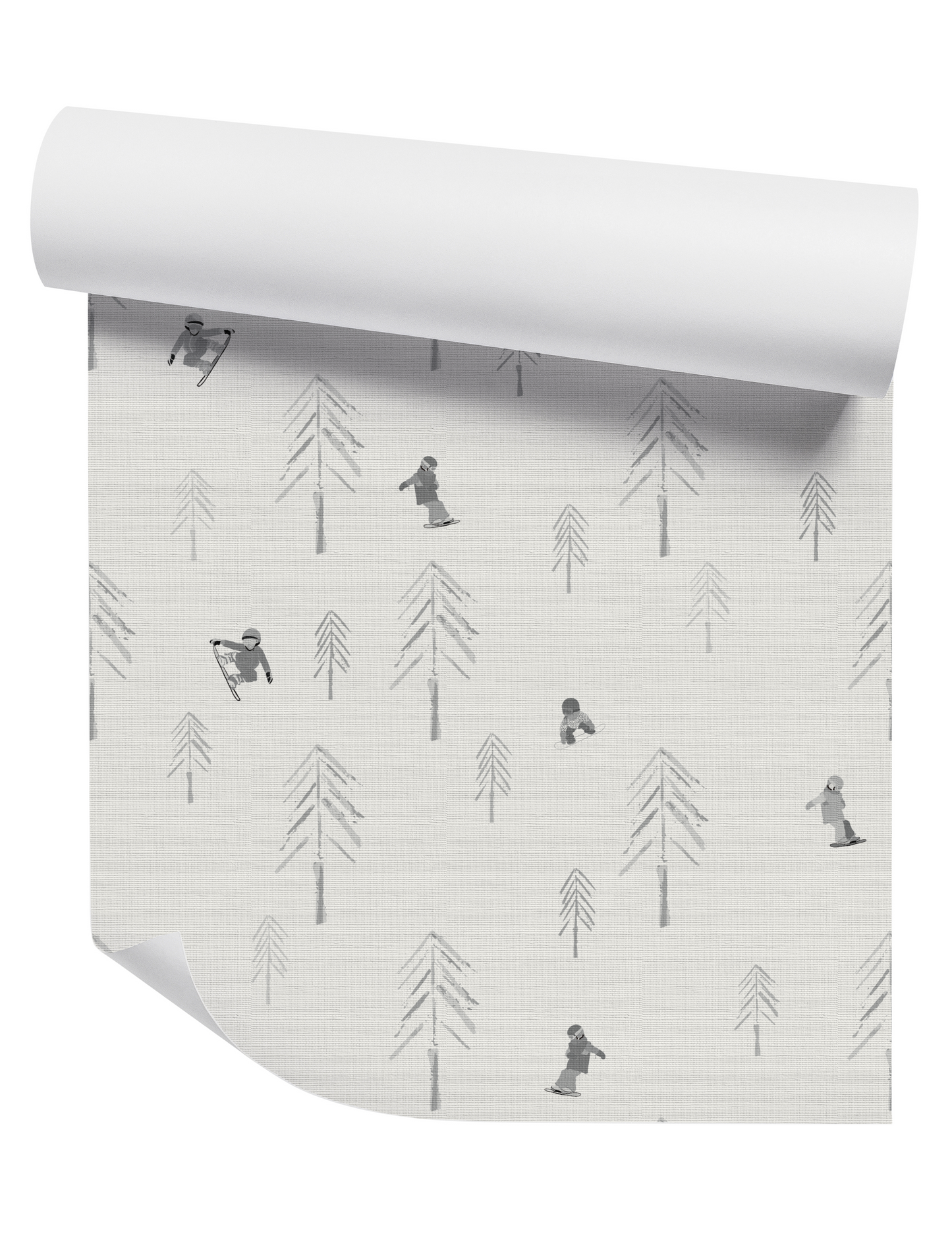 Tree Runs Snowboarding Subtle Grey Wallpaper