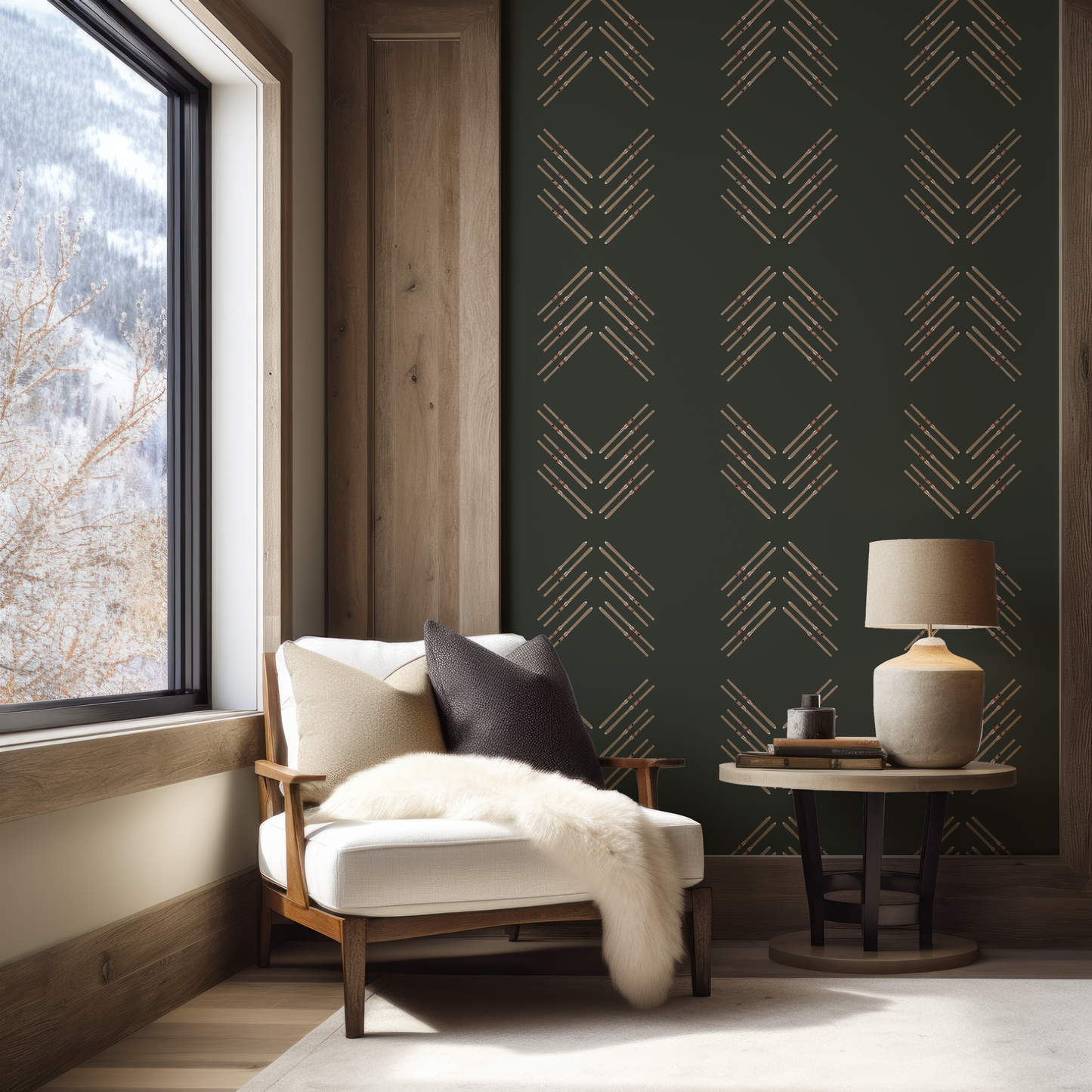 Ski Diamond in Green Wallpaper