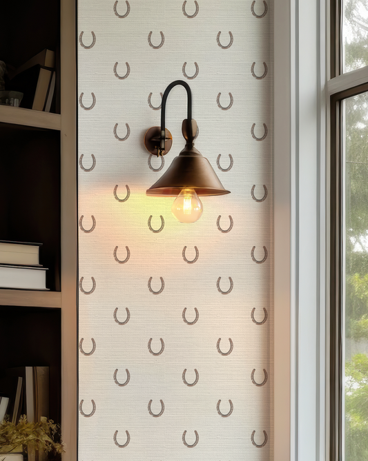 Horse Shoe Grasscloth Wallpaper