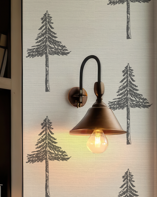 Pine Tree Black and White Wallpaper