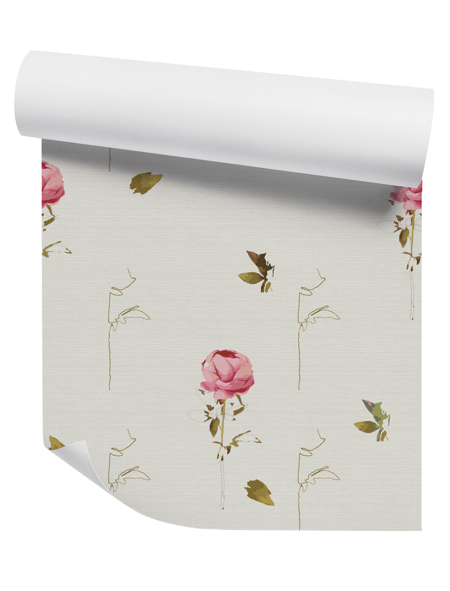 Roses on White Wallpaper