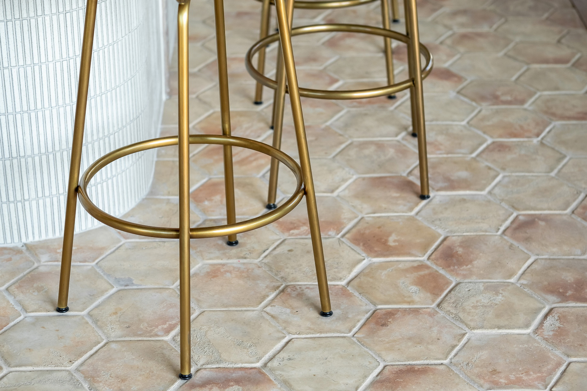 Willow + Wild Hex 8x8 Hacienda Tile In Limeston Flash-Nonflash Arabesque - 4 Piece Tile Sample - Ships US Postal Service