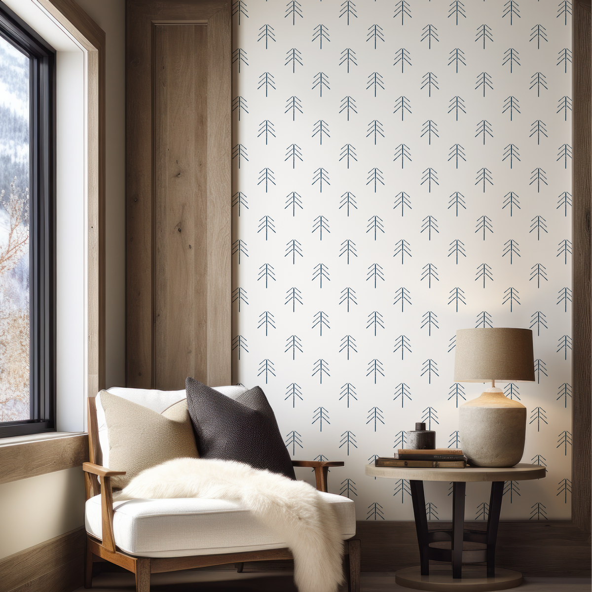 Ski  Wallpaper in mountain interior. 