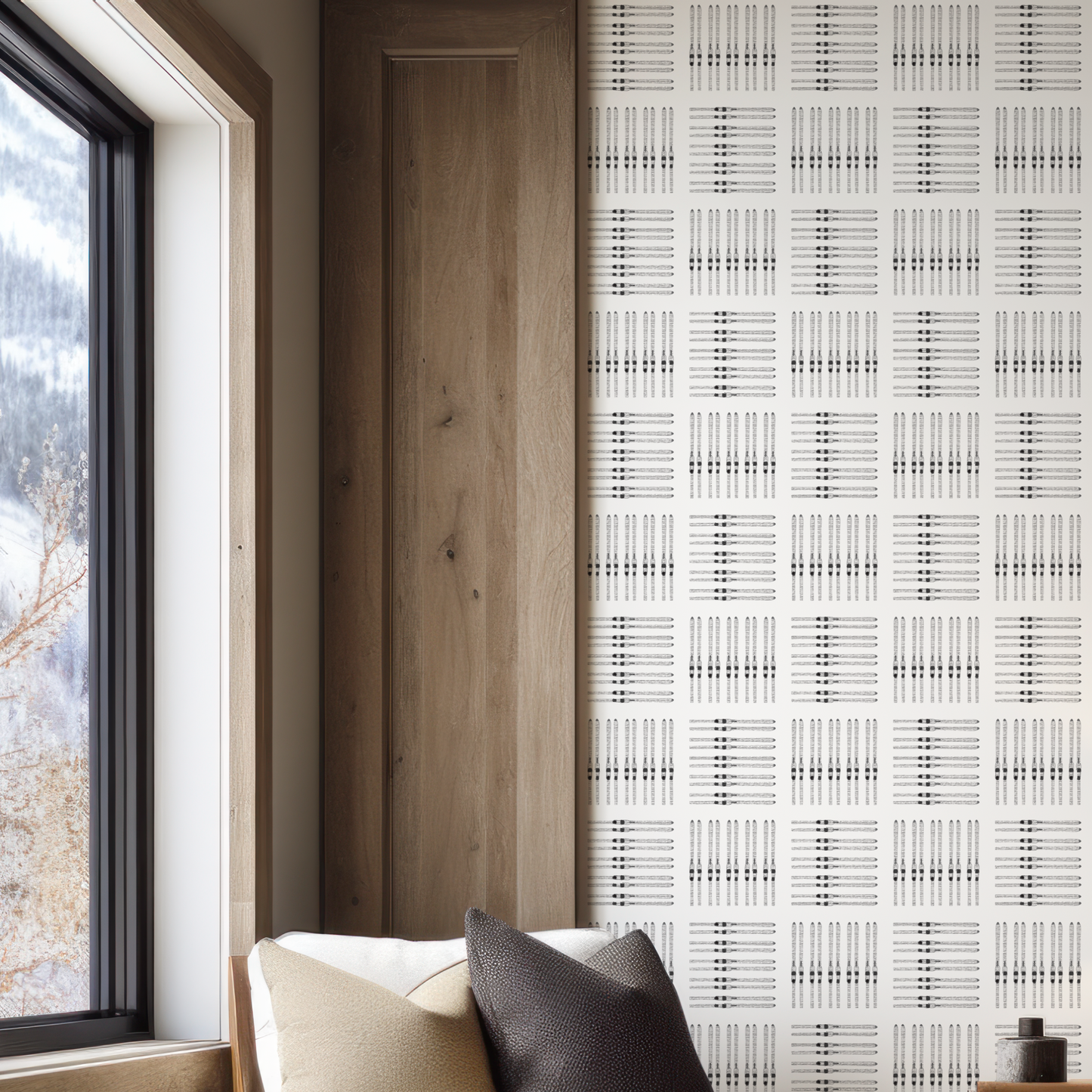 Ski Square Sketch Wallpaper