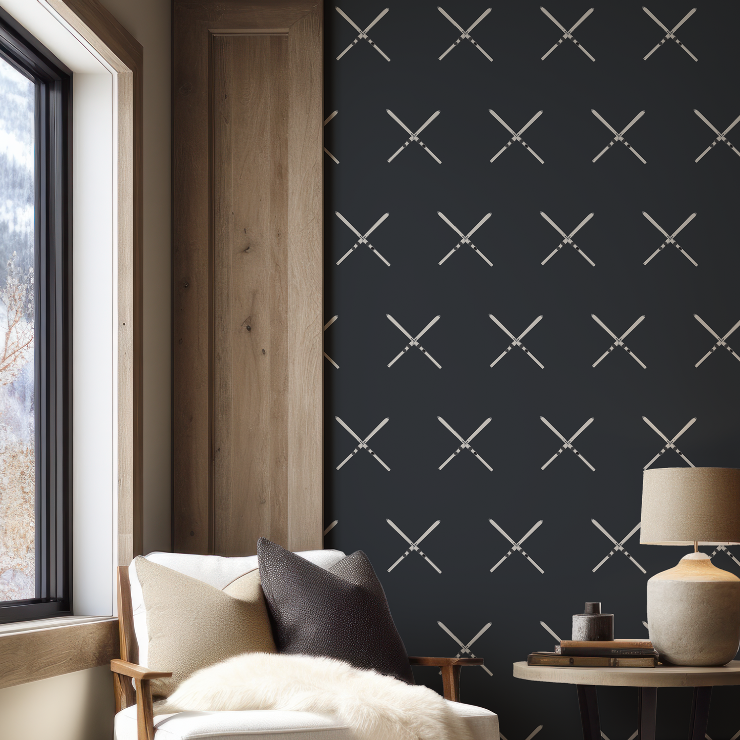 Ski X on Black Wallpaper