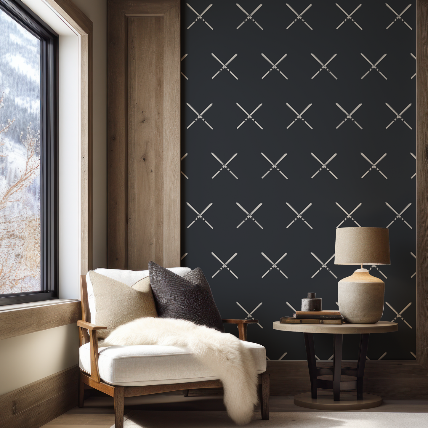 Ski X on Black Wallpaper