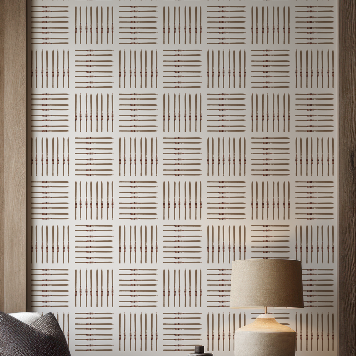 ski illustrations wallpaper in mountain modern home