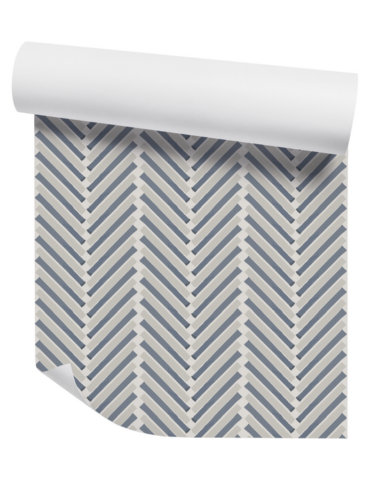 Chevron Beach Stripe on Off White Wallpaper