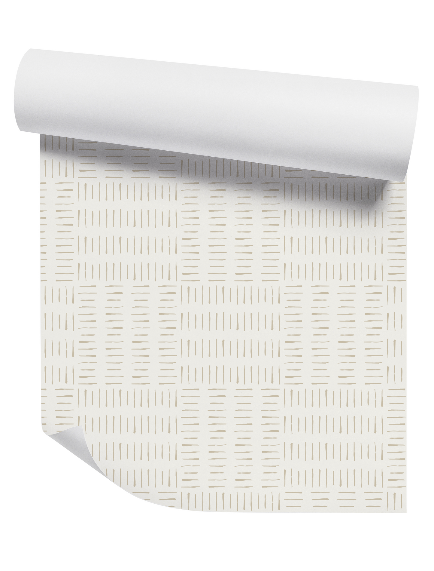 Willow + Wild Safari Square Tan on White Grasscloth Wallpaper Roll - 32" x 22'