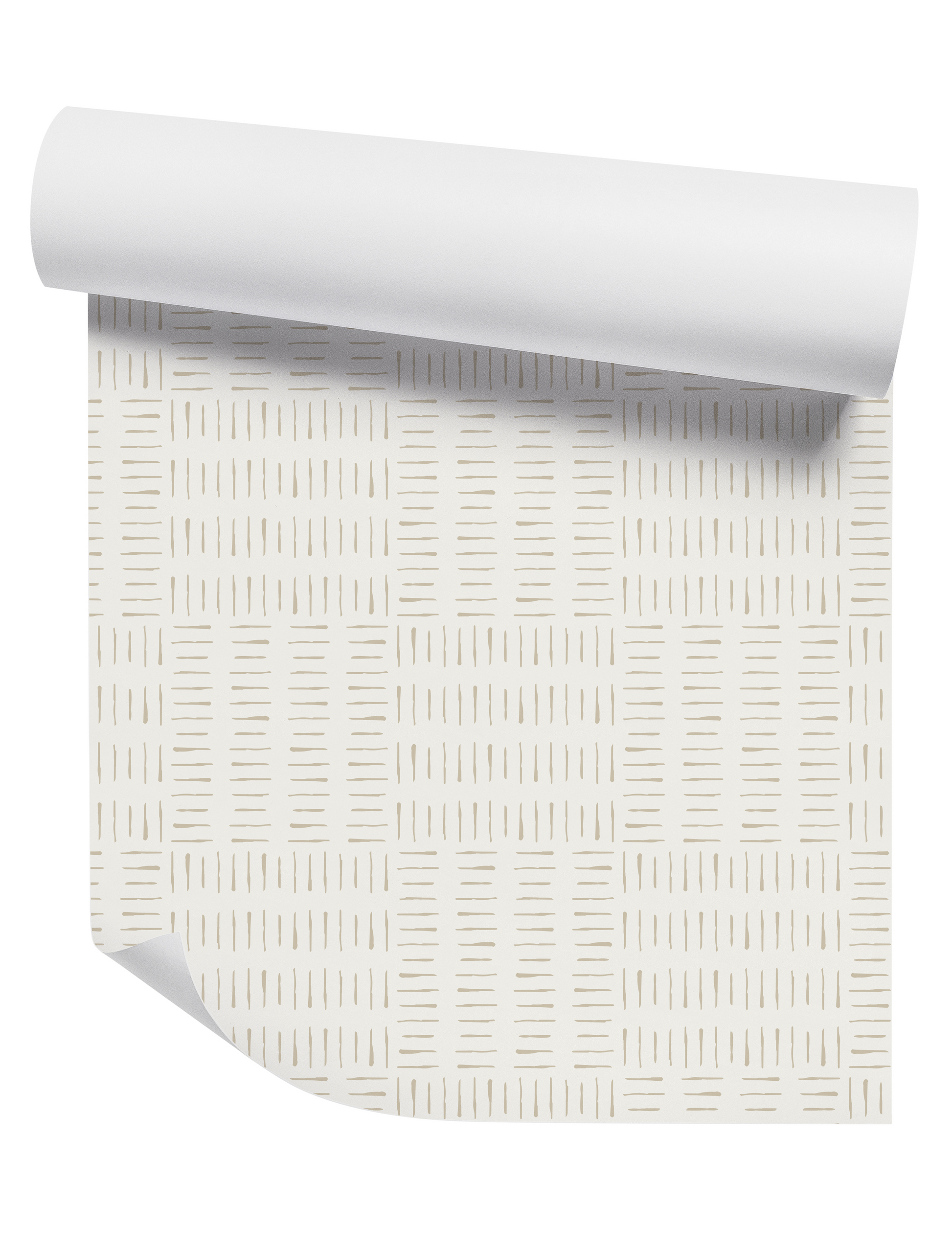 Willow + Wild Safari Square Tan on White Grasscloth Wallpaper Roll - 32" x 22'