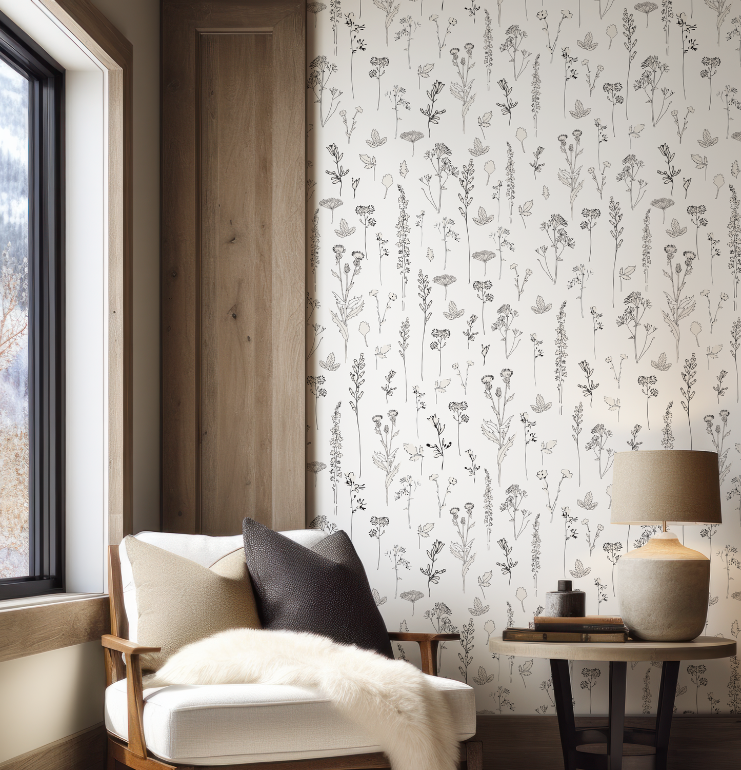 Nature Study on White Wallpaper