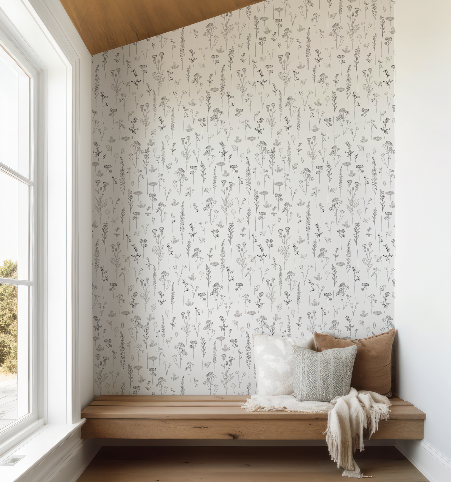 Nature Study on White Wallpaper