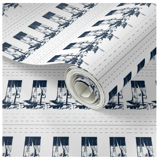 Willow + Wild Sailing the Seas Grasscloth Wallpaper Roll - 32" x 22'