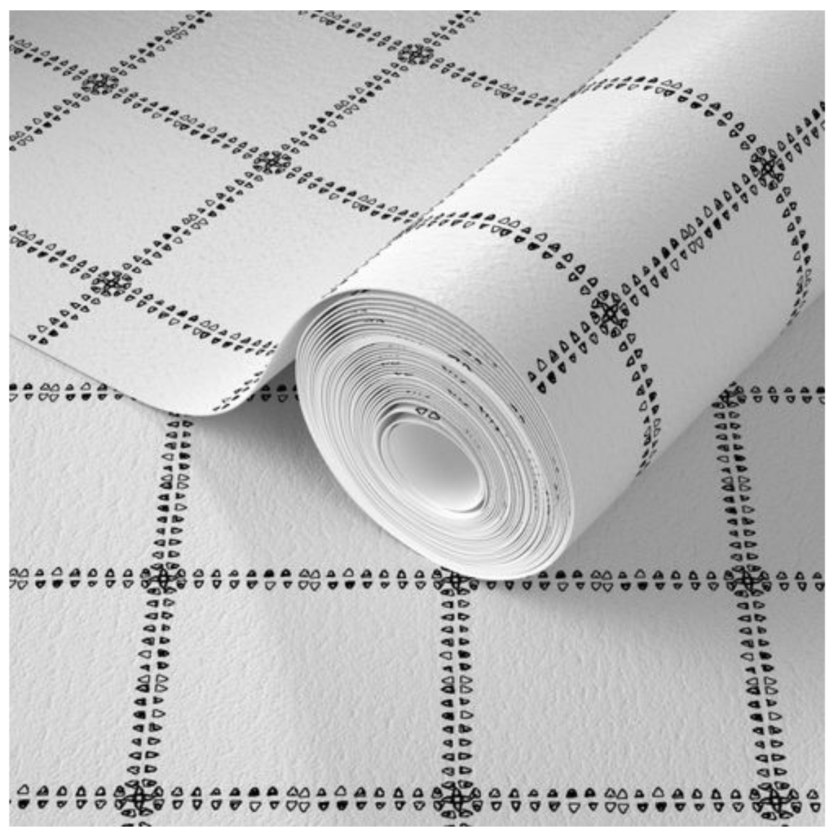 Willow + Wild Black and White Plaid Grasscloth Wallpaper Roll - 32" x 22'