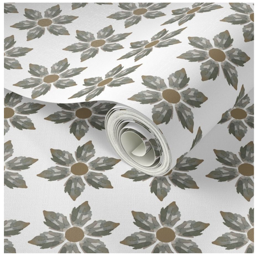 Willow + Wild Field Of Flowers Grasscloth Wallpaper Roll - 32" x 22'