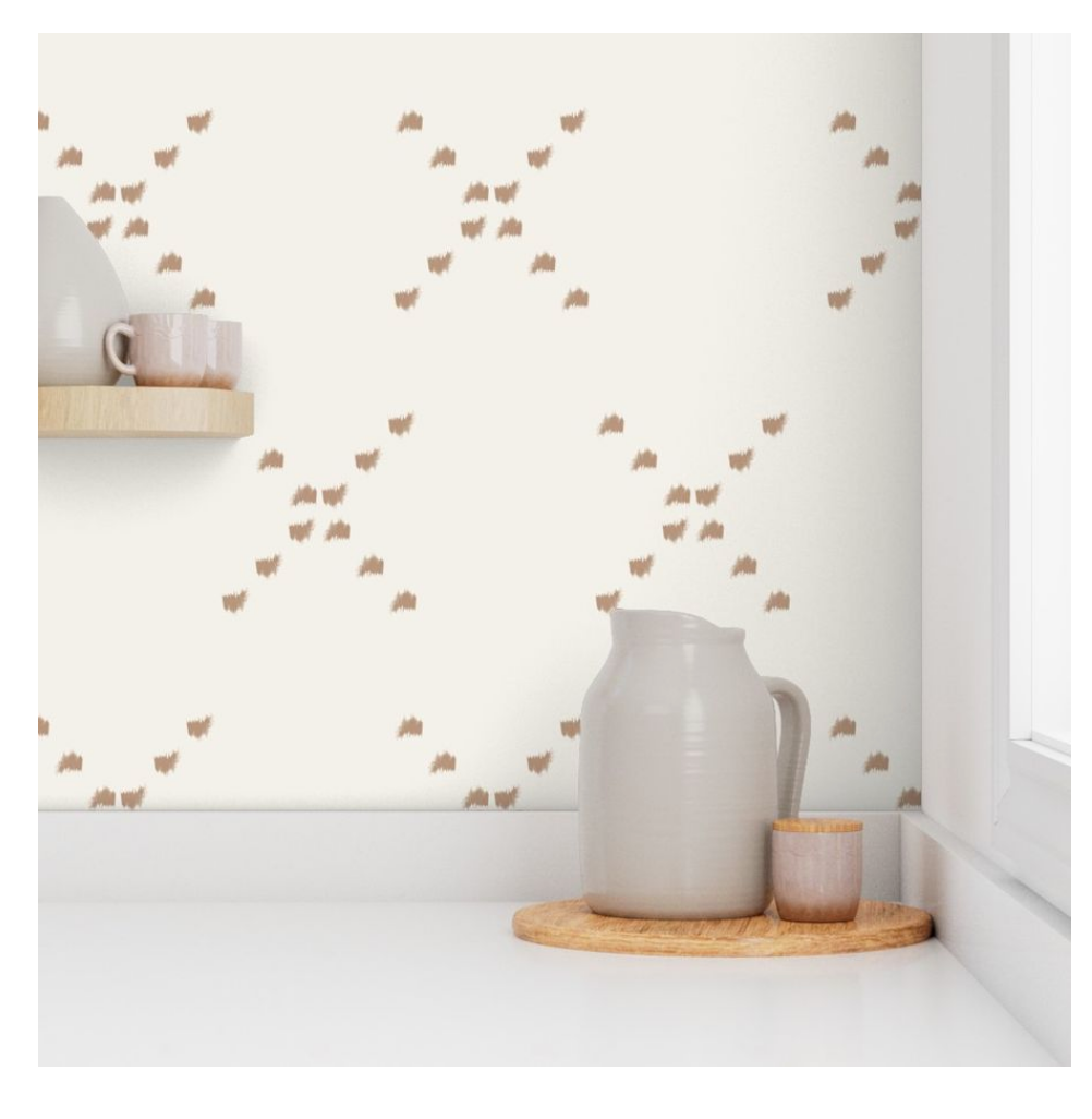 Willow + Wild Tan x On Cream Grasscloth Wallpaper Roll - 32" x 22'