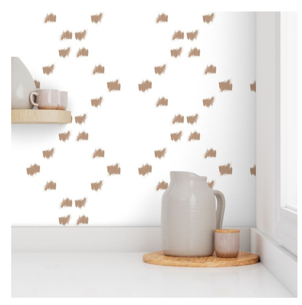 Willow + Wild Tan on White Lattice Grasscloth Wallpaper Roll - 32" x 22'