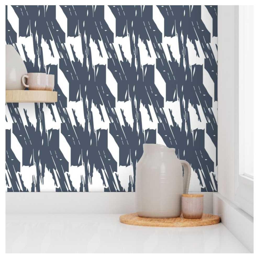 Willow + Wild Crystal in Navy Close Grasscloth Wallpaper Roll - 32" x 22'