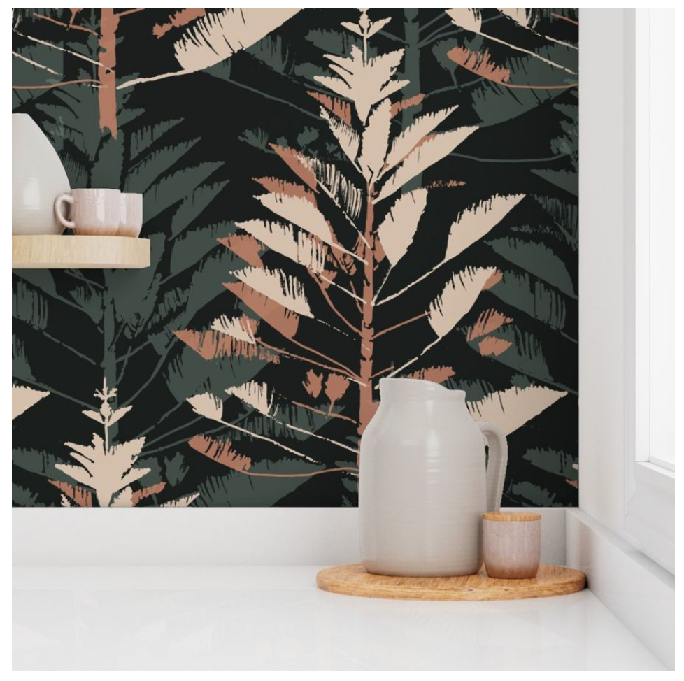 Willow + Wild Norfolk Pine In Lush Forest Grasscloth Wallpaper Roll - 32" x 22'